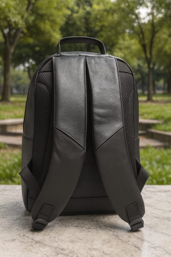 morral lona cuero negro Morral lona y cuero