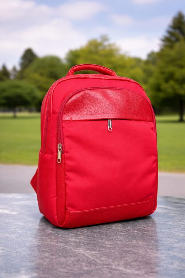 morral lona cuero rojo Morral lona y cuero
