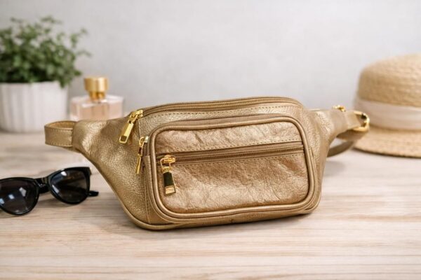 canguro texturizado dorado Canguro Ejecutivo en Cuero Texturizado - Colección Urbana Luxury