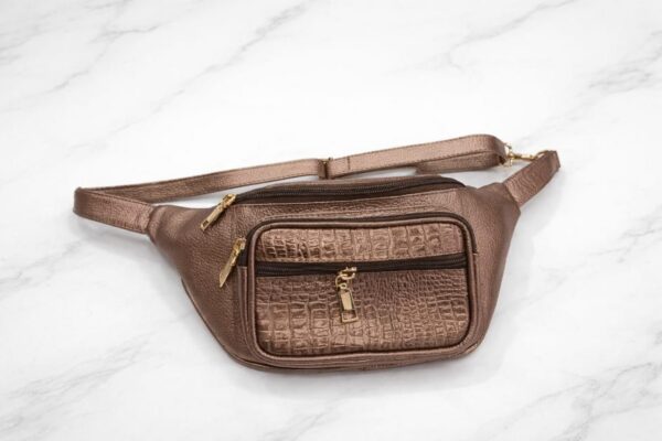canguro texturizado ocre Canguro Ejecutivo en Cuero Texturizado - Colección Urbana Luxury