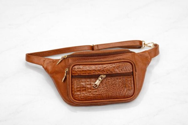 canguro texturizado miel Canguro Ejecutivo en Cuero Texturizado - Colección Urbana Luxury