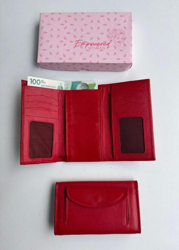 billetera larga roja Billetera larga dama