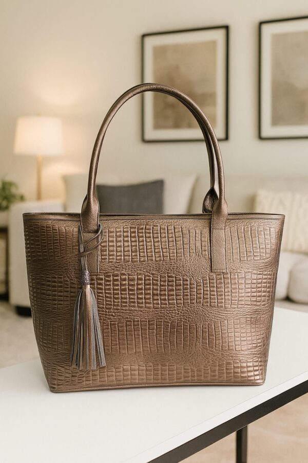 playera ocre Bolso Playera Tote bag "Duo-Space"