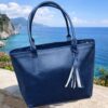 playera azul Bolso Playera Tote bag "Duo-Space"
