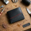 billetera SM negra rojo curvo Billetera - Cuero Graso Premium